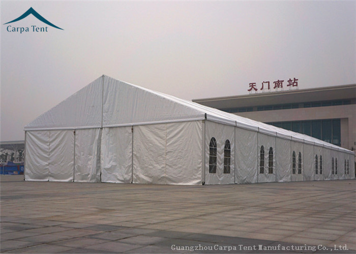500 People White PVC Roof Exhibition Tents With Clear Windows