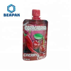 Custom Size Printing Stand Up Drink Juice Liquid Spout Bag