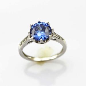 China l Women's Sterling Silver Tanzanite Cubic Zirconia Engagement Ring (JY077) factory