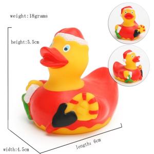 China Promotional Gift Mini Christmas Rubber Duck With Santa Hat / Custom Logo 6P Free factory