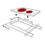 Metal Base AC220 3000W 2 Burner Ceramic Hob