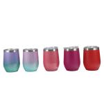 Bulk 12 Pack 12oz Stainless Steel Stemless Wine Glass Tumblers With Lids And