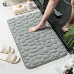 Custom Logo Cobblestone Embossed Bathroom Non-slip Carpets for Bathtub and