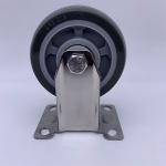 Stainless Steel Fork PU Tread Plate Rigid caster 3 inch
