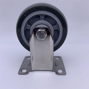 China Stainless Steel Fork PU Tread Plate Rigid caster 3 inch factory