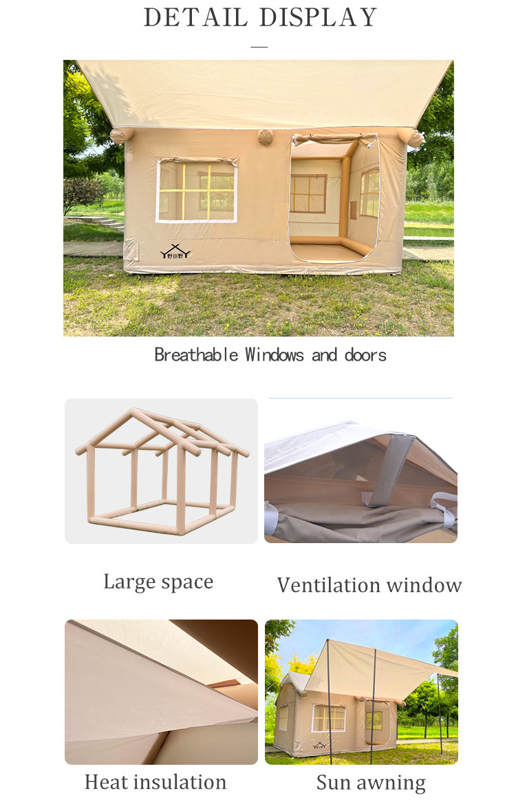 Large PVC Full Garden Tents Inflatable Air and Travelling Tent Suit for 2-3 Person
