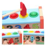 Wooden Knocking Blocks Pull Along Car Number Color Pairing Interactive
