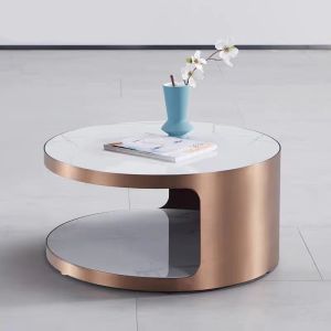 Brushed Titanium Fusion Round Nordic Coffee Table