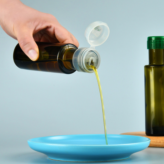Custom Size Cylindrical Olive Oil Glass Bottle 50ml 100ml 250ml For Hair Oil