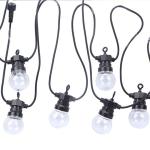 White Pearl Outdoor Patio Globe String Lights Black Wire G50 LED Waterproof