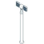 12m pneumatic telescopic mast lighting tower 6x120W LED mounted for fire tender