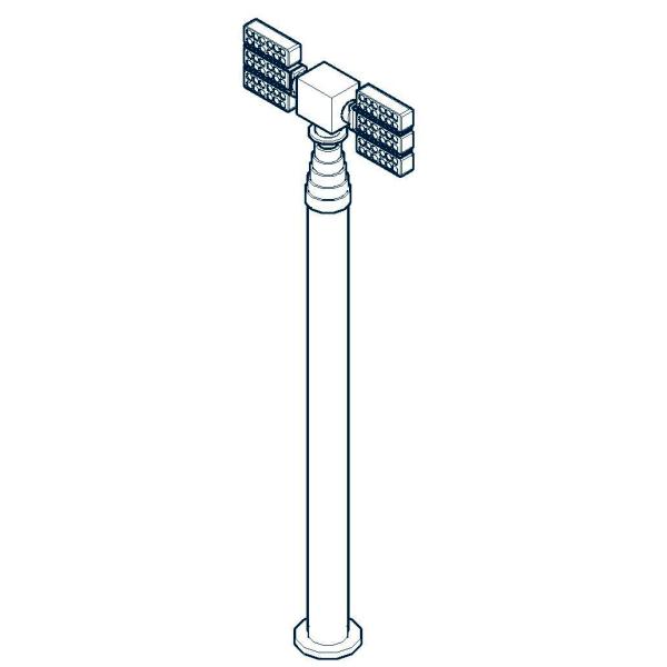 12m pneumatic telescopic mast lighting tower 6x120W LED mounted for fire tender