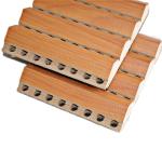 Sound Absorption Wooden Grooved Acoustic Panel Decoration Carved Pattern