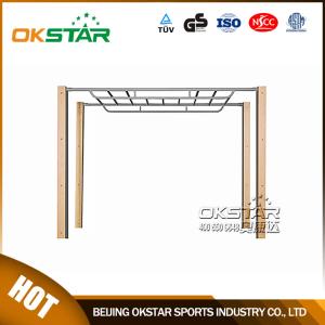 China outdoor fitness equipment outdoor wood monkey bars for adult exercise factory