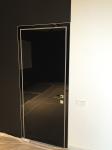 Aluminum Frame glossy black front door,black lacquer door for bedroom
