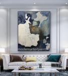 OEM Acrylic Modern Abstract Art Canvas Paintings 5cm For Bedroom