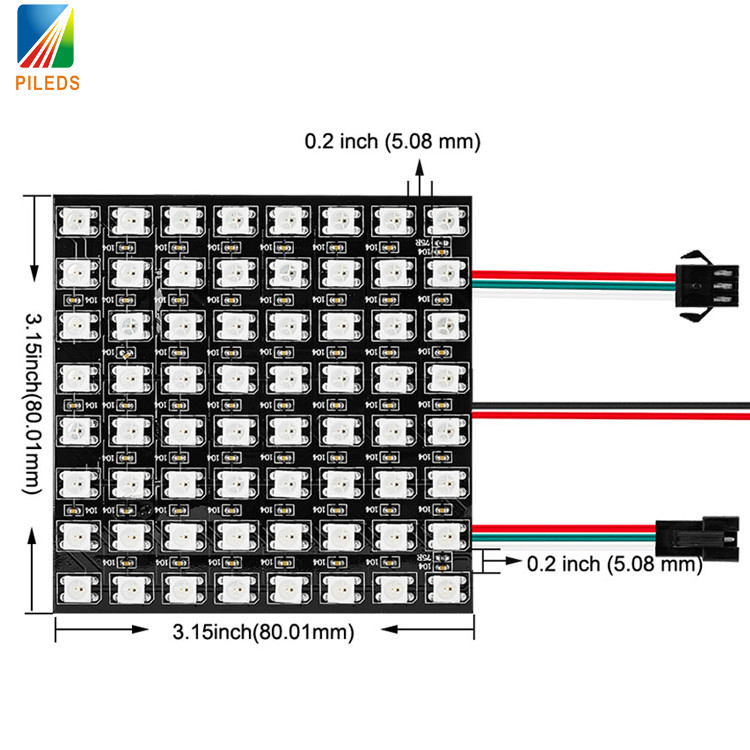 8x8 RGB LED Matrix Panels , LED Pixel Screen APA102C WS2812B SK6812
