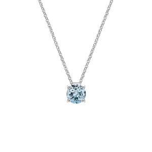 China Silver Floating Solitaire Aquamarine Pendant Gift For Women Men factory