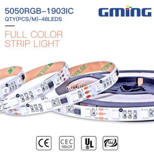 China Remote Control 5050RGB 1903IC Dimmable SMD LED Strip 9.6W factory