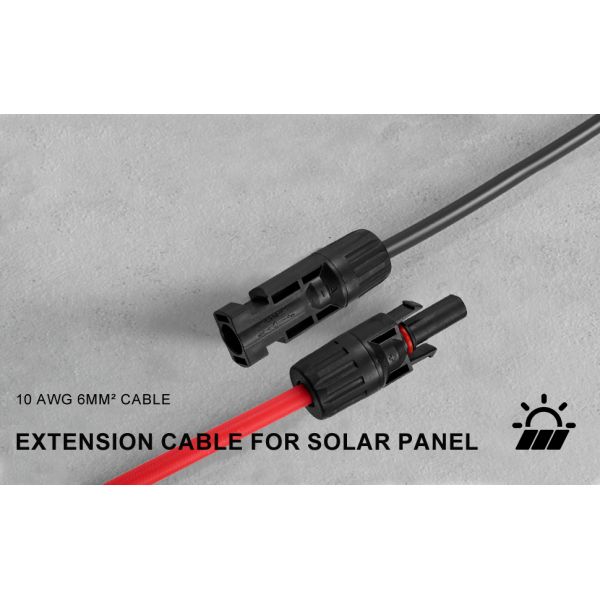 10AWG 6mm Waterproof Solar Cable Solar Panel Adapter Wire Solar Extension Cable with Female and Male Connectors Cable Kit Tool