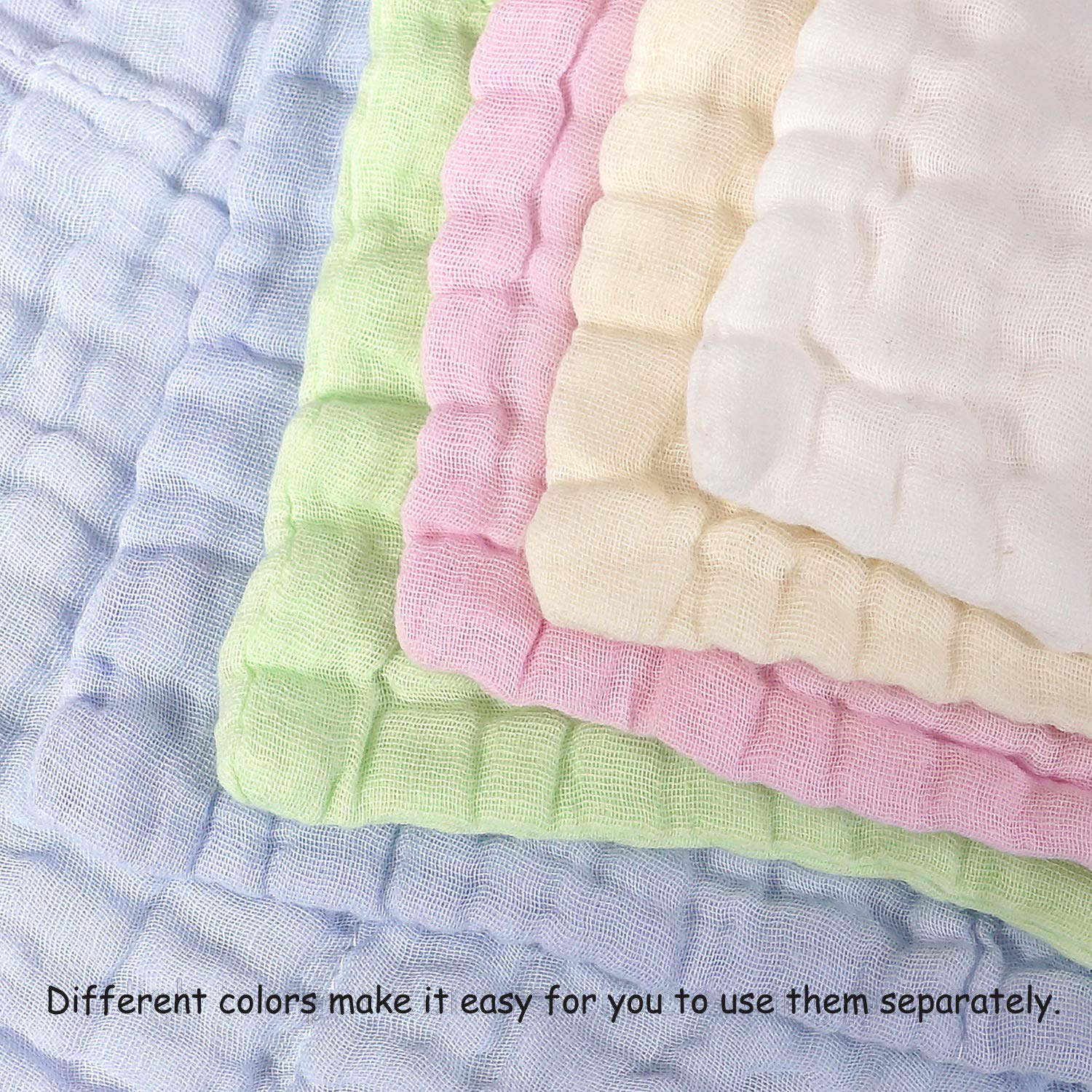 Baby Registry Must-Haves Square Baby Washcloths Set Soft and Gentle 12 x 12 inches