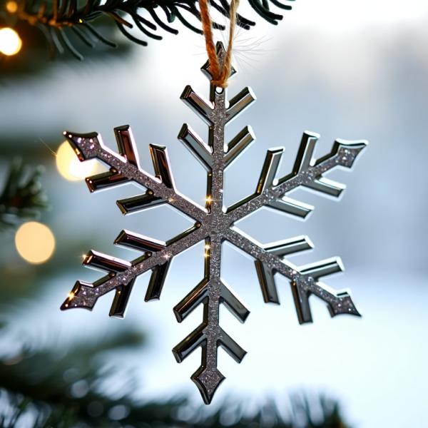 Winter Themed Decorations With Crystal Elegance Snowflake Ornament For Business