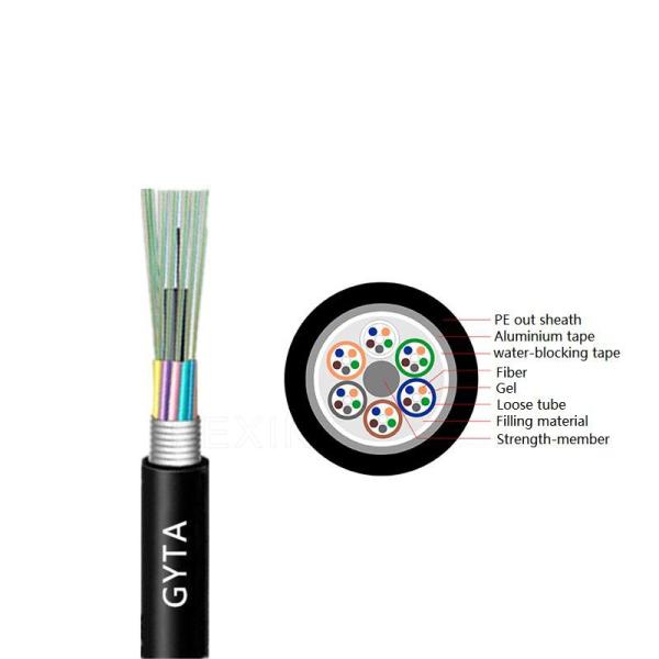 KEXINT FTTH GYTA Armored Stranded Optical Fiber Cable 4-96 SM Fibers Multitube
