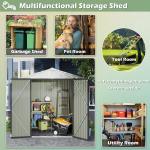 Powder Coated AJUNION Metal Garden Shed Double Lockable Door 50"D x 78.3"W x 74