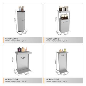 Display Showcase Grey Wooden Showcase Cabinet For Branded Store Display And