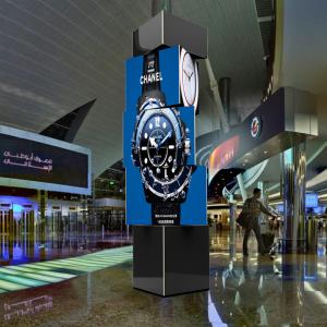 China New Production 360 degree spinning Rotate P5 LED Airport Display Board on sale