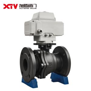China Initial Payment Dis Carbon Steel High Platform Flanged Floating Ball Valve PN10-40 factory