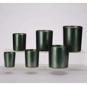 China FDA Metallic Empty Glass Jar Holder Home Hotel Decoration For Candle factory