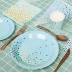 Eco-Friendly Disposable Party Supplies Gold Dot Pink Disposable Party Dinnerware