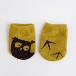 Smile Face Newborn Baby Socks / Bulk Baby Socks Gray Color Anti Bacterial