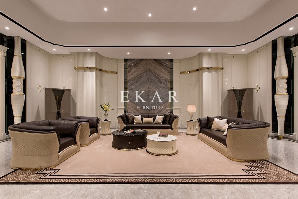 Luxury Modern Design 7 Seater Nubuck Leather Sofa Set W006SF1A