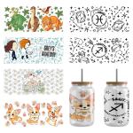 Self Adhesive Christmas UV DTF Cup Wraps DTF Glass Sticker 16oz