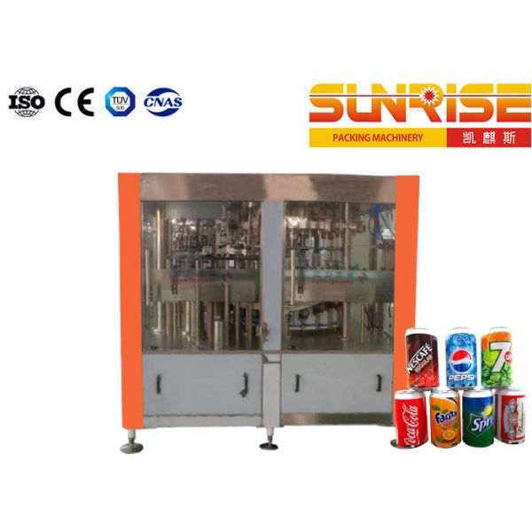 9 Heads Can Filling Line , Aluminum Tin Filling Sealing Machine