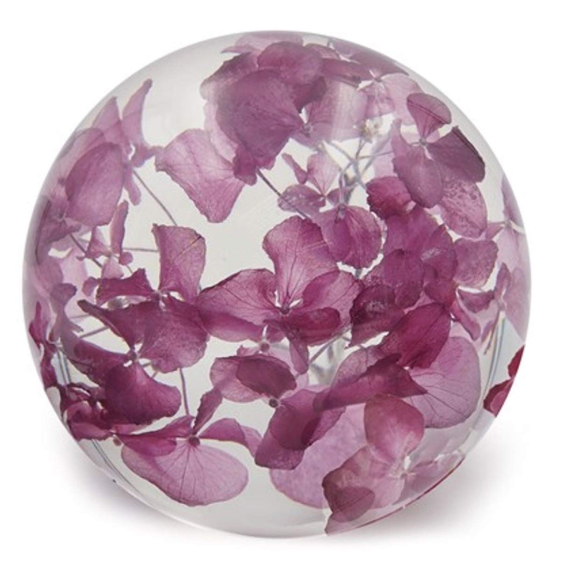 Nature Clear Flower Paperweight , Resin Floral Paperweight Ball