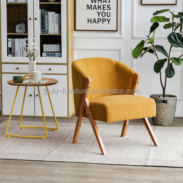 Comfortable Modern Luxury Velvet Soft Sofa Living Room Lounge Solid Wood Lazy Upholstered White Chair for Dining Chair