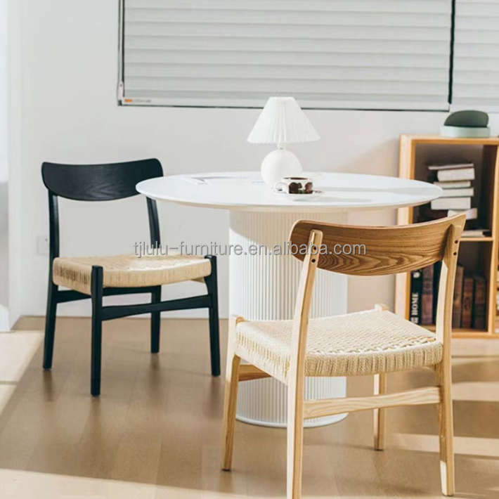Classical Dining Room and Living Room Furniture Good Design Antique Oak Wood Wishbone Chairs with Rope Seat