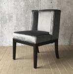 Dark Oak wood finish Linen fabric upholstery arm chair/wooden dining chair/desk