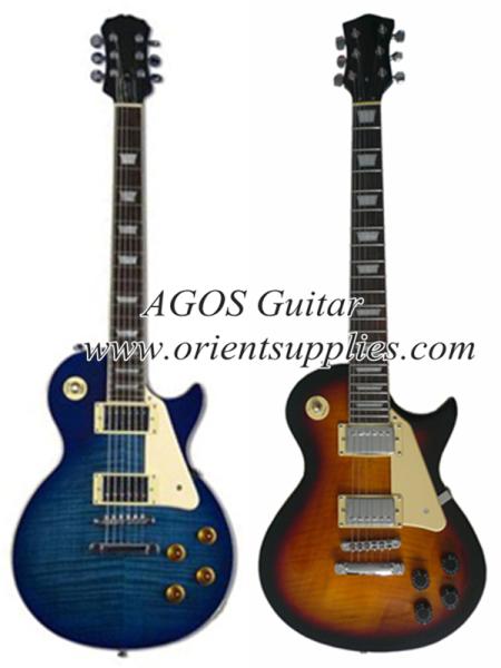 39" Electric Guitar - "Les Paul " style with tiger wave-looking painting AG39