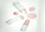 Round Shape Glass Pump Bottles , Transparent Small Lotion Containers