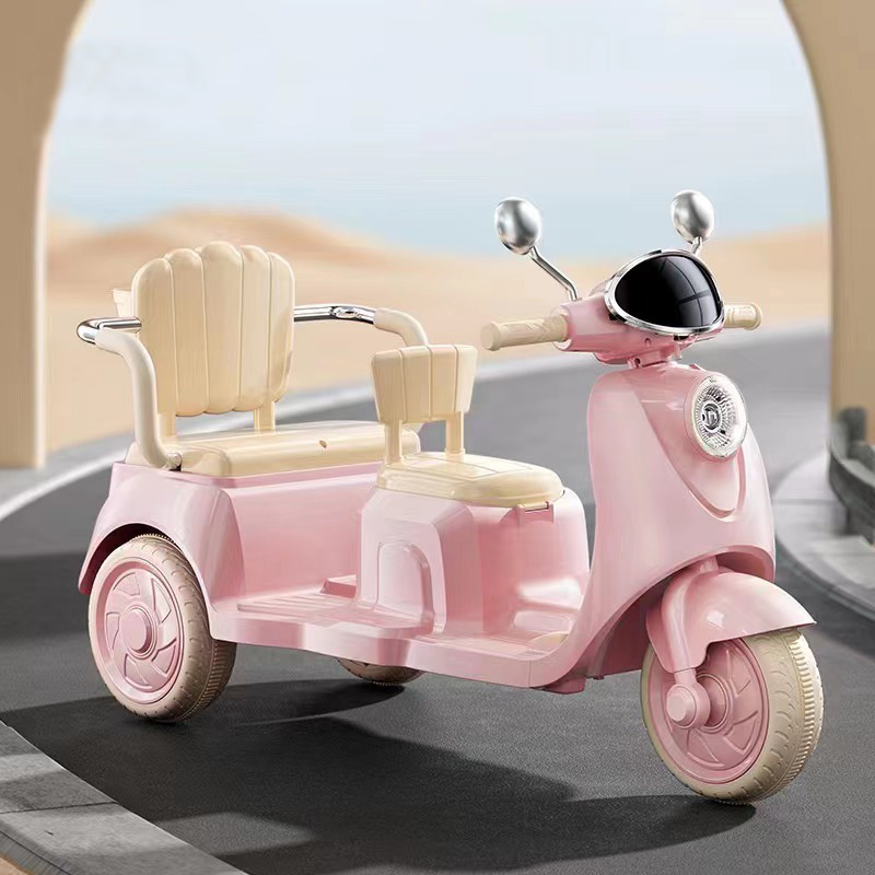Battery-Operated Multi-Function Player and Bluetooth Two-Seater Scooter for Kids Aged 2-6