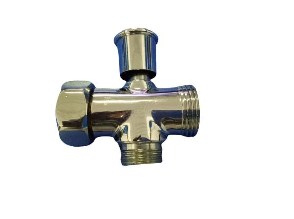 F1/2'xM1/2"xM3/4"Three Way Chrome-Plated Brass Shower Faucet Diverter Valve With