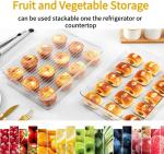 Refrigerator Organizer Bins,Food Storage Container With Lids For Fruit,