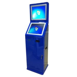 China Dual Screens Bill Payment Kiosk , Card Dispensing Kiosk With Cash Acceptor factory