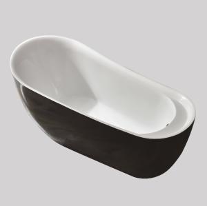 China Recycled Acrylic Freestanding Corner Black Slipper Bath Solid Surface For Small Bathrooms factory