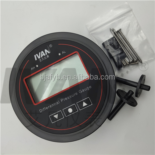 24V Power Supply Differential Pressure Switch with Gauge 4 Bits 0.8" Red LED Display