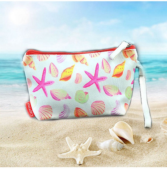Fashion Polyester Print Portable Travel Makeup Wash Bag Colorful